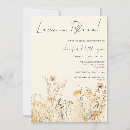 ラブイン開花ワイルドフラワーズブライダルシャワー 招待状 (正面)