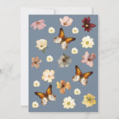 ラブイン開花ワイルドフラワーダスティブルーブライダルシャワー 招待状 (裏面)