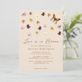 ラブイン開花ワイルドフラワーバタフライブライダルシャワー 招待状 (スタンド正面)