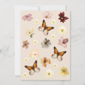 ラブイン開花ワイルドフラワーバタフライブライダルシャワー 招待状 (裏面)