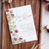 ラブイン開花ワイルドフラワーバタフライブライダルシャワー 招待状