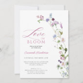 ラブイン開花ワイルドフラワーフローラブライダルシャワー 招待状 (正面)
