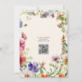 ラブイン開花ワイルドフラワーフローラブライダルシャワー 招待状 (裏面)
