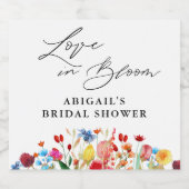 ラブイン開花ワイルドフラワーブライダルシャワーの好意 スパークリングワインラベル (シングルラベル)