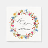 ラブイン開花ワイルドフラワーブライダルシャワーカスタム スタンダードカクテルナプキン (正面)