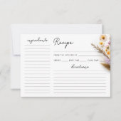 ラブイン開花ワイルドフラワーブライダルシャワーレシピカード (正面)