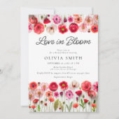 ラブイン開花ワイルドフラワーブライダルシャワー招待状 招待状 (正面)