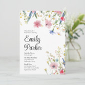 ラブイン開花ワイルドフラワーブライダルシャワー招待状 招待状 (スタンド正面)