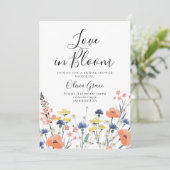 ラブイン開花ワイルドフラワーブライダルシャワー招待 招待状 (スタンド正面)