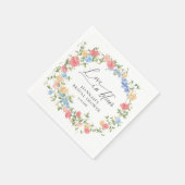ラブイン開花ワイルドフラワーブライダルシャワー スタンダードカクテルナプキン (角)