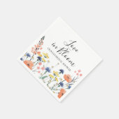 ラブイン開花ワイルドフラワーブライダルシャワー スタンダードカクテルナプキン (角)