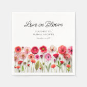 ラブイン開花ワイルドフラワーブライダルシャワー スタンダードカクテルナプキン (正面)