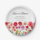 ラブイン開花ワイルドフラワーブライダルシャワー ペーパープレート (正面)