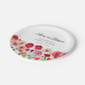 ラブイン開花ワイルドフラワーブライダルシャワー ペーパープレート (アングル)