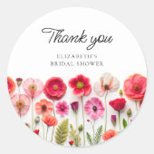 ラブイン開花ワイルドフラワーブライダルシャワー ラウンドシール (正面)