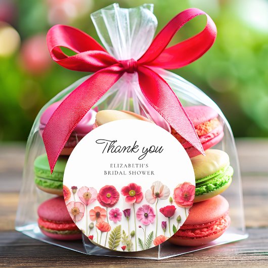 ラブイン開花ワイルドフラワーブライダルシャワー ラウンドシール