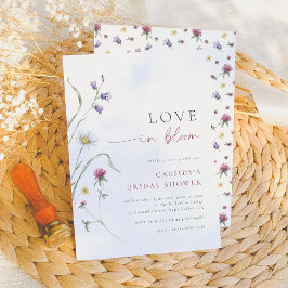 ラブイン開花ワイルドフラワーブライダルシャワー 招待状