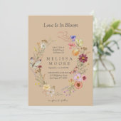 ラブイン開花ワイルドフラワーボヘミアンブライダルシャワー 招待状 (スタンド正面)