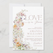 ラブイン開花ワイルドフラワーボホブライダルシャワー 招待状 (正面)