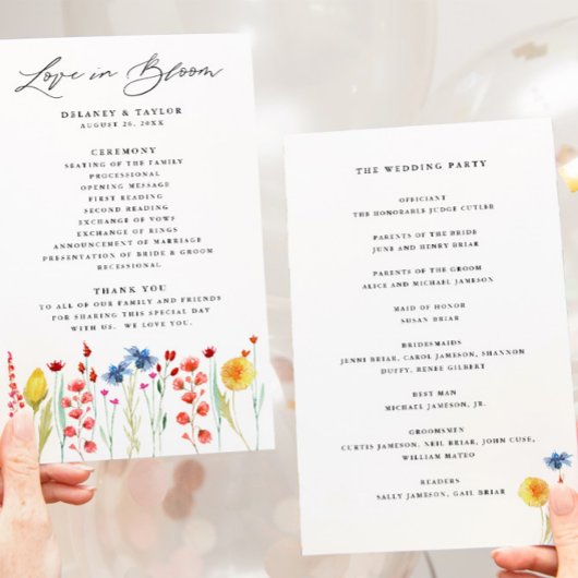 ラブイン開花ワイルドフラワー紙プログラム チラシ