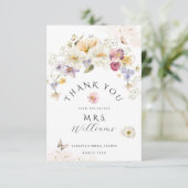 ラブイン開花ワイルドフラワー素朴ブライダルシャワー サンキューカード (スタンド正面)