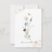 ラブイン開花ワイルドフラワー素朴ブライダルシャワー サンキューカード (裏面)