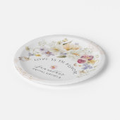 ラブイン開花ワイルドフラワー素朴ブライダルシャワー ペーパープレート (アングル)
