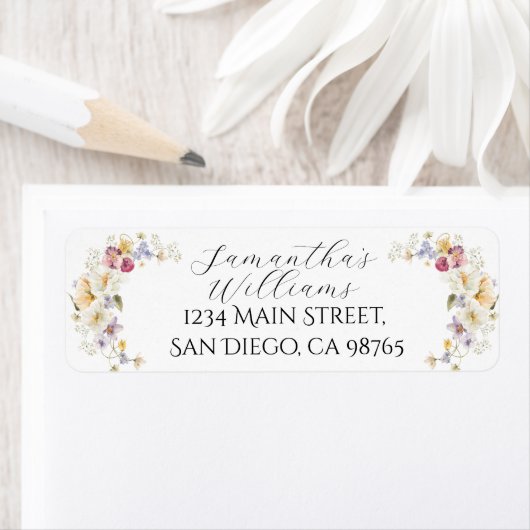 ラブイン開花ワイルドフラワー素朴ブライダルシャワー ラベル (インサイチュ)