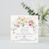 ラブイン開花ワイルドフラワー素朴ブライダルシャワー 招待状 (スタンド正面)