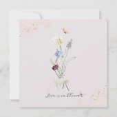 ラブイン開花ワイルドフラワー素朴ブライダルシャワー 招待状 (裏面)