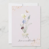ラブイン開花ワイルドフラワー素朴ブライダルシャワー 招待状 (裏面)