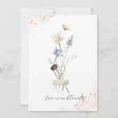 ラブイン開花ワイルドフラワー素朴ブライダルシャワー 招待状 (裏面)
