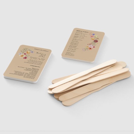 ラブイン開花ワイルドフラワー結婚式 プログラムハンドファン ハンドファン (組立なし)