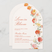 ラブイン開花ヴェローナサンセットブライダルシャワーアーチ 招待状 (正面/裏面)