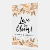 ラブイン開花桃結婚花 アクリルサイン (傾斜)