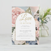 ラブイン開花牡丹金ゴールドボホアーチブライダルシャワー 招待状 (スタンド正面)