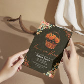 ラブイン開花秋オレンジフローラブライダルシャワー 招待状