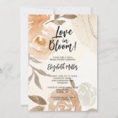 ラブイン開花素朴ピーチフラワーズブライダルシャワー 招待状 (正面)