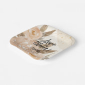 ラブイン開花素朴ピーチフラワーズ ペーパープレート (傾斜あり)