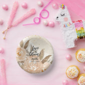 ラブイン開花素朴ピーチフラワーズ ペーパーボウル (パーティー)