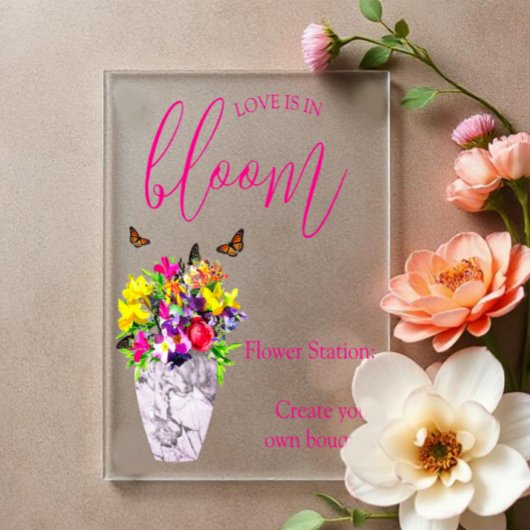 ラブイン開花結婚フローラ アクリルサイン