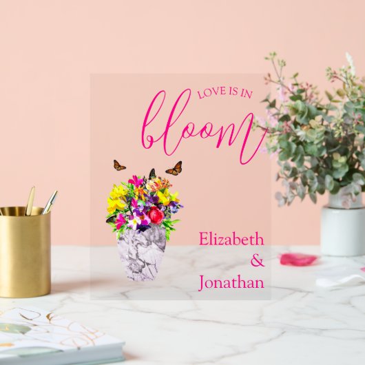 ラブイン開花結婚フローラ アクリルサイン (ウェディング)