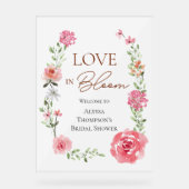ラブイン開花花ブライダルシャワーウェルカムサイン アクリルサイン (正面)