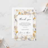 ラブイン開花花模様ブライダルシャワーありがとう カード (正面/裏面インサイチュ)