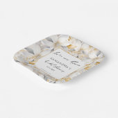 ラブイン開花花模様縁ど名ブライダルシャワー ペーパープレート (傾斜あり)