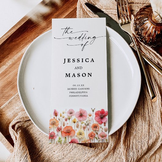 ラブイン開花花茎三折結婚式 プログラム チラシ