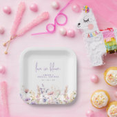 ラブイン開花薄紫ワイルドフラワーズブライダルシャワー ペーパープレート (パーティー)