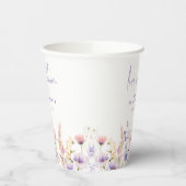 ラブイン開花薄紫ワイルドフラワーズブライダルシャワー 紙コップ (左)