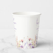 ラブイン開花薄紫ワイルドフラワーズブライダルシャワー 紙コップ (右)