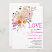 ラブイン開花BlushSpringフローラブライダルシャワー 招待状 (正面/裏面)